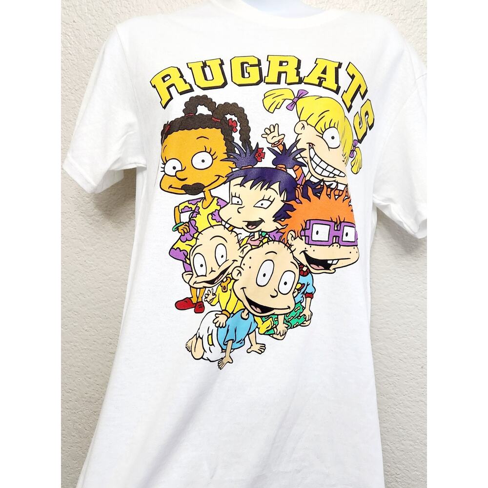 Delta White Multicolor Rugrats Graphic Print T Shirt Small Lightweight Crew Neck